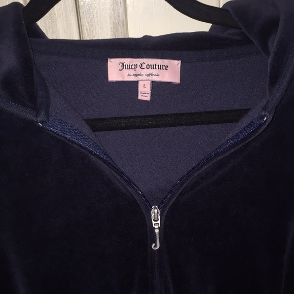 Juicy Couture Navy Blue Velour Jacket - Picture 3 of 3